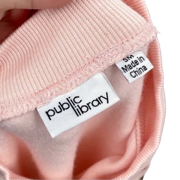 Public Library Le Papillon Butterfly Fleece Sweatshirt Raw Hem Cut Off Sz S - Picture 6 of 9